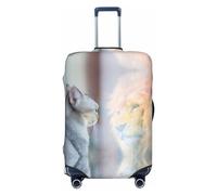 Housse de protection pour valise - Le chat regarde dans le miroir anti-rayures Uitcase pour bagages, Noir , x-large