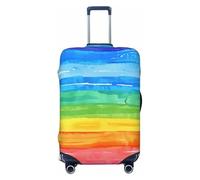 Housse de protection pour valise, motif aquarelle arc-en-ciel, rayures colorées, élastique, anti-rayures, anti-poussière pour bagages de 55,9 à 61 cm, multicolore, M