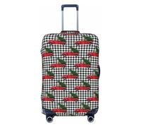 Housse de protection pour valise - Motif arbre de camion rouge de Noël Buffalo Plaid Soft Fashion Uitcase Housse pour bagages, noir, Medium