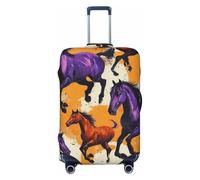 Housse de Protection pour Valise Motif Cheval au Galop, élastique, Lavable, Anti-Rayures, pour valises de 18 à 32 Pouces (L) (25 à 28 Pouces)