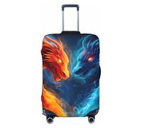 Housse de protection pour valise, motif dragon de feu abstrait, galaxie, longue housse élastique anti-rayures et anti-poussière pour bagages de 55,9 à 61 cm, multicolore, L