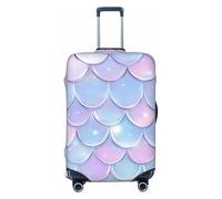 Housse de protection pour valise, motif écailles de poisson, queue de sirène de mer, élastique, anti-rayures, anti-poussière, pour bagages de 55,9 à 61 cm, multicolore, L