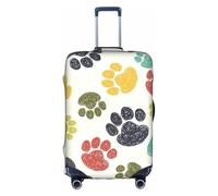 Housse de protection pour valise, motif empreintes de pattes de chien, accessoires de voyage esthétiques, fermeture éclair invisible, blanc, S
