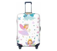 Housse de protection pour valise, motif fée fleurie, housse de bagage élastique anti-rayures et anti-poussière pour valises de 45,7 à 53,3 cm