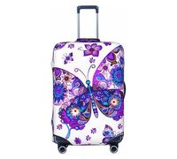 Housse de protection pour valise, motif papillon ethnique, fleur mandala, élastique, anti-rayures, anti-poussière pour bagages de 55,9 à 61 cm, multicolore, S