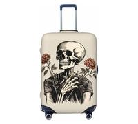 Housse de protection pour valise, motif squelette de rose, motif tête de mort fantôme, élastique, anti-rayures, anti-poussière pour bagages de 55,9 à 61 cm, multicolore, M