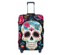 Housse de protection pour valise, motif squelette de sucre, motif tête de mort du jour des morts, housse de bagage élastique anti-rayures et anti-poussière pour bagages de 55,9 à 61 cm, multicolore, M