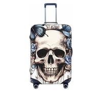 Housse de protection pour valise, motif tête de mort gothique, squelette papillon, élastique, anti-rayures, anti-poussière pour bagages de 55,9 à 61 cm, multicolore, S