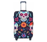 Housse de protection pour valise, motif tête de mort, motif tête de mort, élastique, anti-rayures et anti-poussière, convient pour 55,9 à 61 cm, multicolore, XL