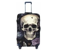 Housse de protection pour valise, motif tête de mort, papillon, élastique, anti-rayures, anti-poussière pour bagages de 55,9 à 61 cm, multicolore, L