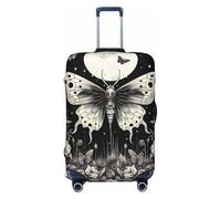 Housse de protection pour valise, motif tête de mort, papillon, gothique, Halloween, élastique, anti-rayures, anti-poussière pour bagages de 55,9 à 61 cm, multicolore, XL