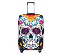 Housse de protection pour valise, motif tête de mort, squelette mexicain, élastique, anti-rayures, anti-poussière, convient pour 55,9 à 61 cm, multicolore, S