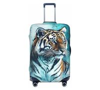 Housse de protection pour valise, motif tigre animal, aquarelle, élastique, anti-rayures, anti-poussière pour bagages de 55,9 à 61 cm, multicolore, XL