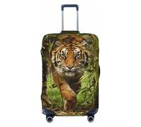 Housse de protection pour valise, motif tigre dans la jungle, lavable, anti-rayures, Noir , XL