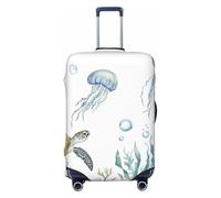 Housse de protection pour valise, motif tortue et étoile de mer - Élastique - Anti-rayures et anti-poussière - Convient pour 55,9 à 61 cm, multicolore, S