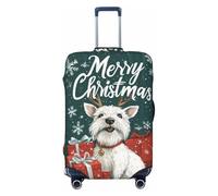 Housse de protection pour valise - Noël Happy White Terrier Dog Soft Fashion Uitcase Cover pour bagages, Noir , M