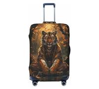 Housse de protection pour valise - Tigre dans la forêt morte anti-rayures Uitcase pour bagages, Noir , x-large