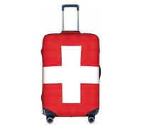 Housse de protection pour valise, valise à roulettes, motif drapeau suisse, élastique, lavable, anti-rayures, 45,7 à 81,3 cm, blanc, L