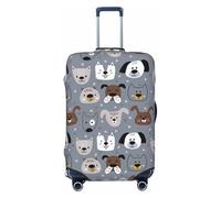 Housse de protection pour valise - Visages de chien mignons doux et tendance pour bagages, Noir , L