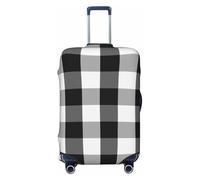 Housse de protection pour valises à carreaux Buffalo noir et blanc avec sangle élastique anti-rayures et anti-poussière pour bagages de 55,9 à 61 cm, multicolore, S