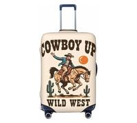 Housse de Protection pour valises Cowboy Up, Motif Vintage Wild West, Compatible avec Les valises de 45 à 81 cm (Taille S)