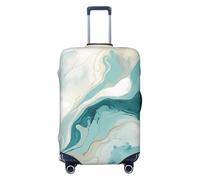 Housse de protection pour valises en marbre bleu sarcelle, turquoise, art abstrait, housse élastique anti-rayures et anti-poussière pour bagages de 55,9 à 61 cm, multicolore, L