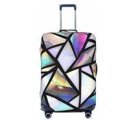 Housse de protection pour valises en vitrail, géométrique, arc-en-ciel, élastique, anti-rayures, anti-poussière pour bagages de 63,5 à 71,1 cm