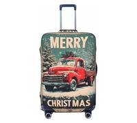 Housse de protection pour valises - Housse de protection pour valise - Voiture rouge rétro de Noël Housse souple tendance Uitcase pour bagages, noir, X-Large