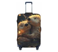 Housse de Protection pour valises, Motif Adorable Couple de loutres, Taille M (18 à 32 Pouces)