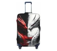 Housse de Protection pour valises, Motif Dragon Noir et Blanc, Compatible avec Les valises de 45 à 81 cm (Taille XL).