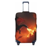 Housse de Protection pour valises, Motif Dragons enflammés, Motif Attaque du château, Taille M (18 à 32 Pouces)