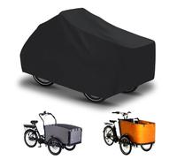 Housse de protection pour vélo de charge - Imperméable en Oxford 4600D - Coutures intérieures soudées - Garage à vélo pour vélo de charge - Housse de protection pour tricycle - Double voie