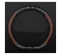 Housse de Protection pour Volant de Voiture 38 cm pour Focus, Mk3, Mk4, Mondeo, Fiesta, Titanium, Ecosport, Couleur Carbone intégral (Marron D)