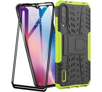 Housse De Protection Pour Xiaomi Mi 9 Lite Avec Support Intégré, 2x Verre Trempé, Antichoc Mil-Std 810g, Tpu Polyuréthane - Vert