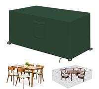 Housse de protection rectangulaire imperméable pour meubles de jardin 420D Oxford résistant aux UV pour tables et chaises Vert 150 x 130 x 90 cm