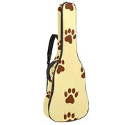 Housse de protection rembourrée en éponge douce pour guitare acoustique, électrique, basse classique, empreintes de pattes mignonnes avec nœuds papillon et cœurs 101,6 cm, 101,4 cm, 106,7 cm