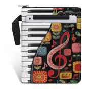 Housse de protection rembourrée en tissu lavable avec fermeture éclair et poche avant pour livre de poche Motif coloré 27,9 x 21,6 cm