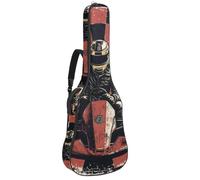 Housse de protection rembourrée pour guitare acoustique avec drapeau à damier rétro pour guitare électrique basse classique, Multicolore 04, 42.9x16.9x4.7 in, Sac à dos décontracté