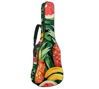 Housse de protection rembourrée pour guitare acoustique avec fleurs tropicales et feuilles pour guitare électrique basse classique, Multicolore 09, 42.9x16.9x4.7 in, Sac à dos décontracté