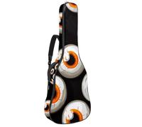Housse de protection rembourrée pour guitare acoustique avec motif boules oculaires d'Halloween sans couture pour guitare électrique basse classique, Multicolore 01., 42.9x16.9x4.7 in, Sac à dos