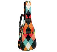 Housse de protection rembourrée pour guitare acoustique avec motif boules oculaires d'Halloween sans couture pour guitare électrique basse classique, Multicolore 06, 42.9x16.9x4.7 in, Sac à dos