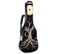 Housse de protection rembourrée pour guitare acoustique bohème avec feuilles tropicales abstraites et colorées pour basse électrique classique, Multicolore 03., 42.9x16.9x4.7 in, Sac à dos décontracté