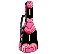 Housse de protection rembourrée pour guitare acoustique en forme de cœur Motif sucette rose, Multicolore 01., 42.9x16.9x4.7 in, Sac à dos décontracté