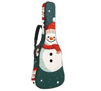 Housse de protection rembourrée pour guitare acoustique - Motif bonhomme de neige et boules de Noël - Pour basse électrique et guitare classique, Multicolore 02, 42.9x16.9x4.7 in, Sac à dos