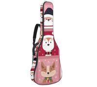 Housse de protection rembourrée pour guitare acoustique - Motif bonhomme de neige et boules de Noël - Pour basse électrique et guitare classique, Multicolore 04, 42.9x16.9x4.7 in, Sac à dos