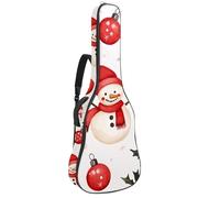 Housse de protection rembourrée pour guitare acoustique - Motif bonhomme de neige et boules de Noël - Pour basse électrique et guitare classique, Multicolore 01., 42.9x16.9x4.7 in, Sac à dos