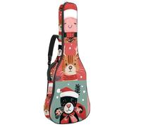 Housse de protection rembourrée pour guitare acoustique - Motif bonhomme de neige et boules de Noël - Pour basse électrique et guitare classique, Multicolore 06, 42.9x16.9x4.7 in, Sac à dos
