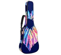 Housse de protection rembourrée pour guitare acoustique Motif cœur arc-en-ciel Tie Dye pour guitare électrique basse classique, Multicolore 01., 42.9x16.9x4.7 in, Sac à dos décontracté