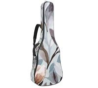 Housse de protection rembourrée pour guitare acoustique - Motif feuilles et plantes - Gris sauge - Pour basse électrique et classique, Multicolore 05, 42.9x16.9x4.7 in, Sac à dos décontracté