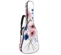 Housse de protection rembourrée pour guitare acoustique - Motif feuilles et plantes - Gris sauge - Pour basse électrique et classique, Multicolore 10., 42.9x16.9x4.7 in, Sac à dos décontracté